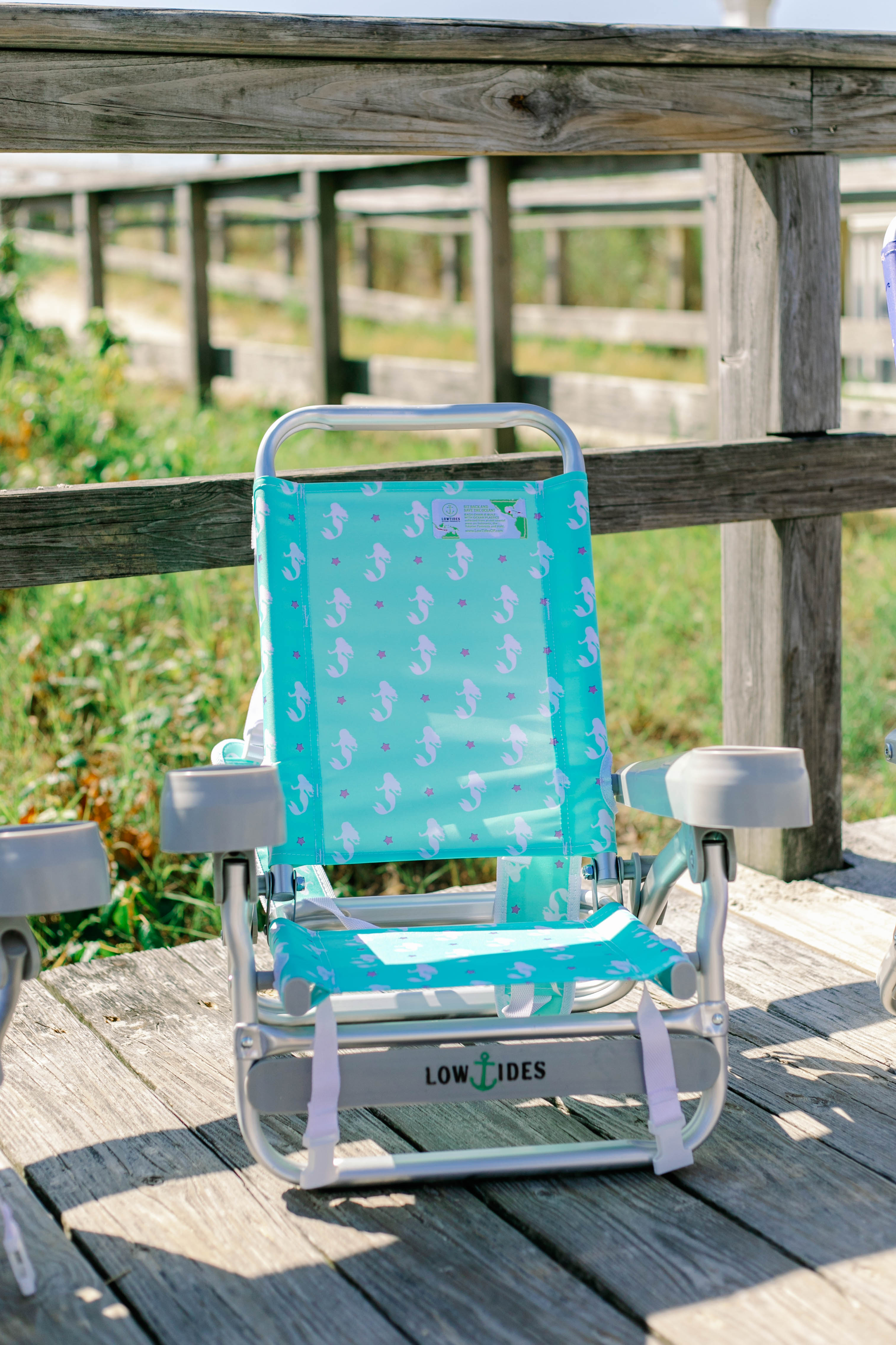 Lowtides Gully Child Mermaid Print Beach Chair in Mint - Safari Ltd®