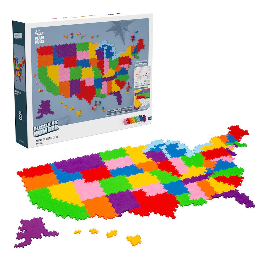 Puzzle by Number - 1400 Pieces - Map of the United States - Safari Ltd®