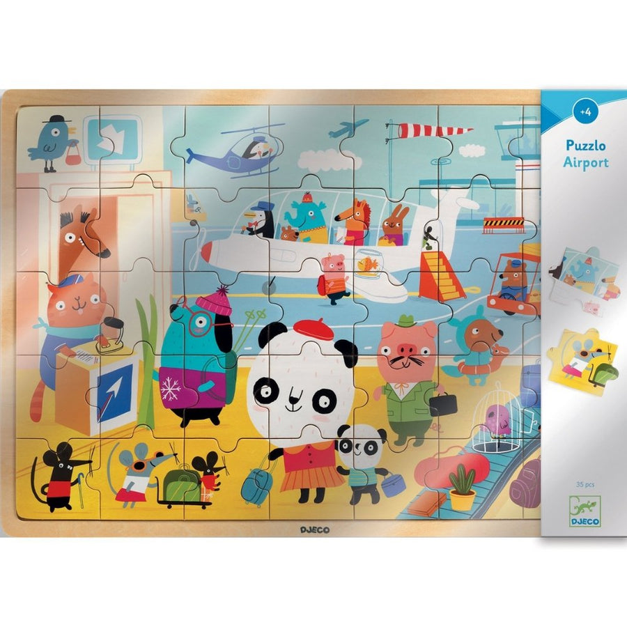 Puzzlo Airport 35pc Wooden Jigsaw Puzzle - Safari Ltd®