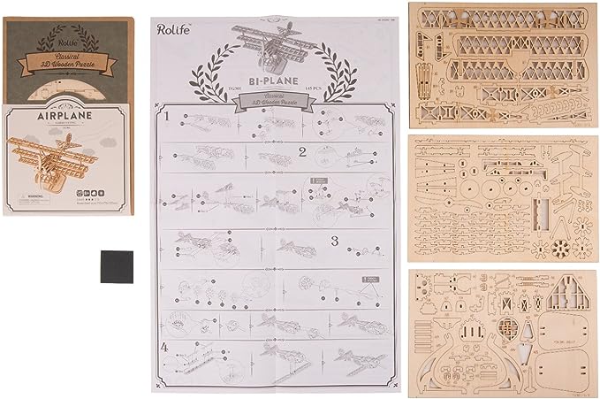 Rolife 3D DIY Wooden Puzzle - Airplane - Safari Ltd®