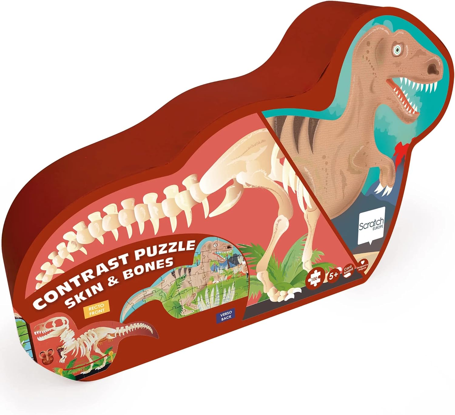 Scratch - 2 Sided Puzzle - Dino Skin & Bones - Safari Ltd®