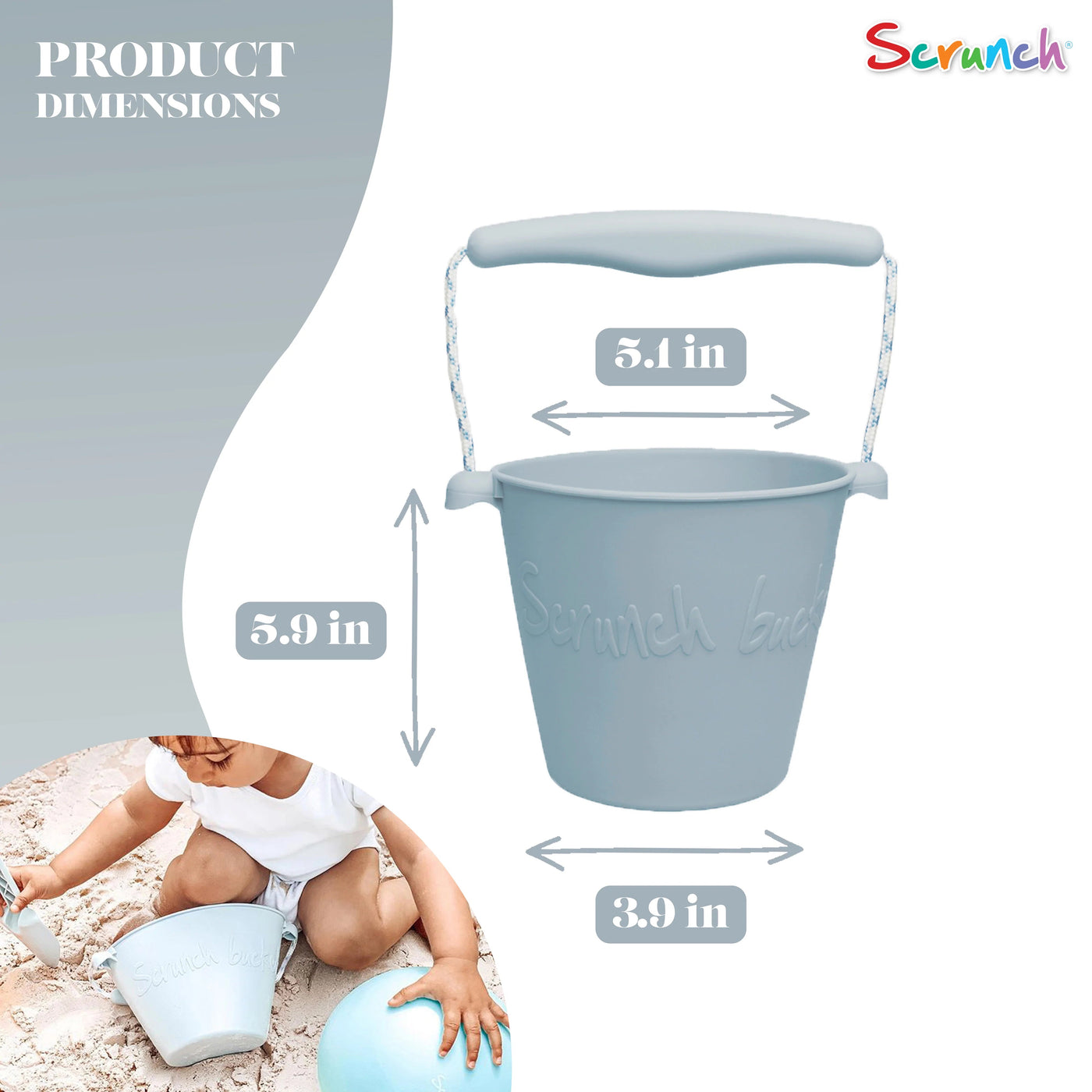 Silicone Beach Bucket - Duck Egg Blue - Safari Ltd®