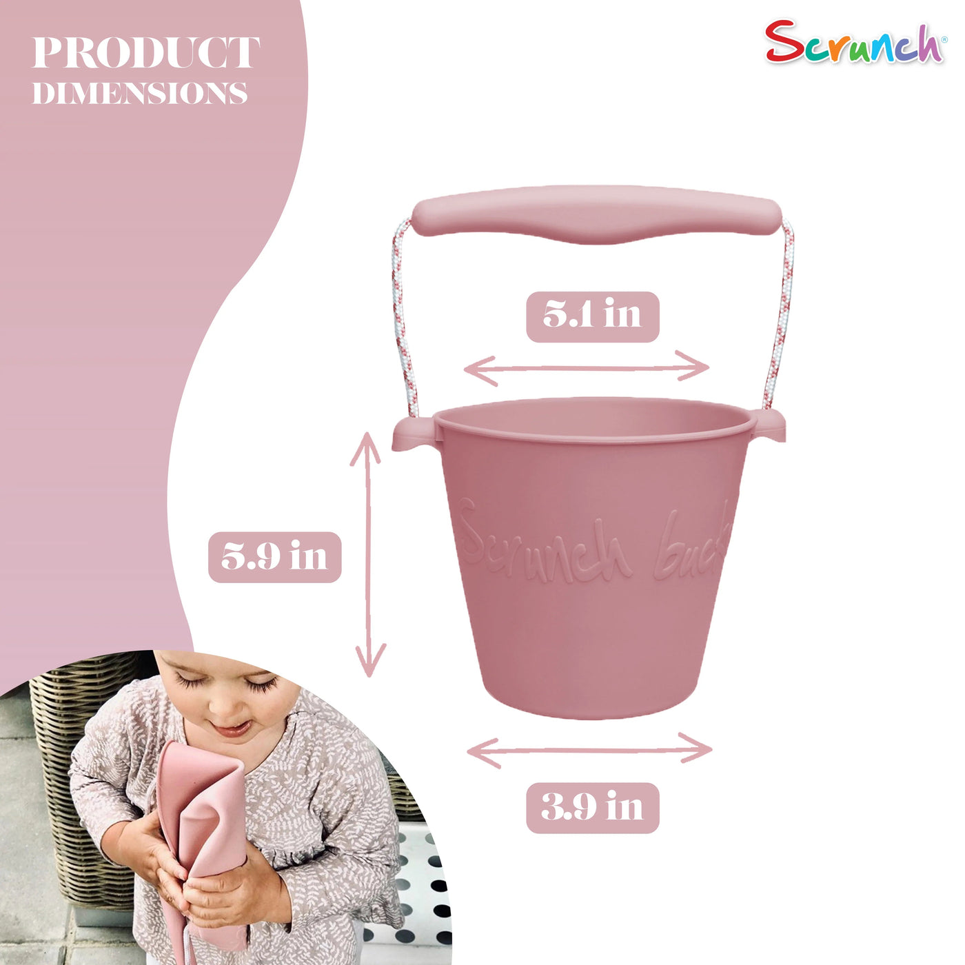 Silicone Beach Bucket - Dusty Rose - Safari Ltd®