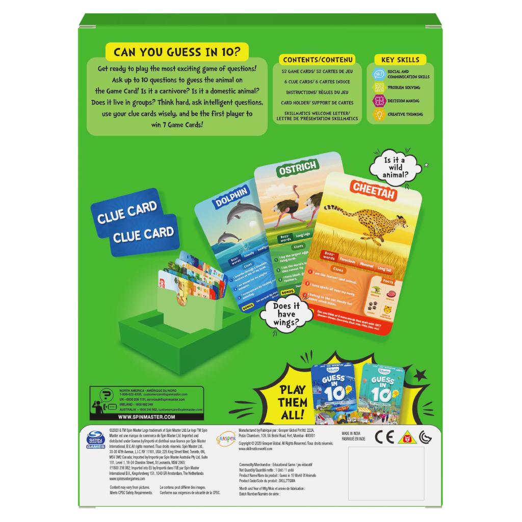 Skillmatics Guess in 10 Educational Board Game - Animals - Safari Ltd®