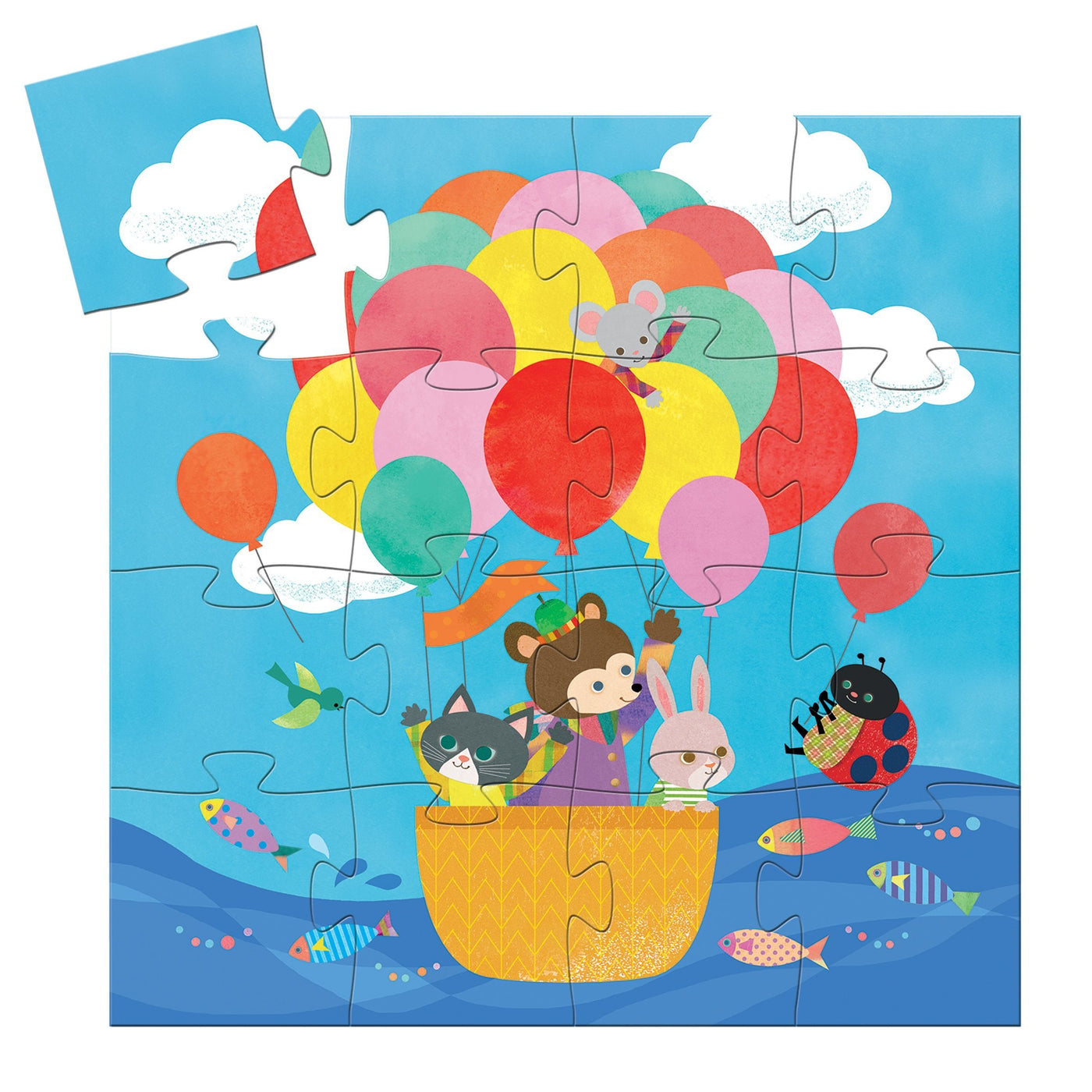 The Hot Air Balloon 16pc Silhouette Jigsaw Puzzle - Safari Ltd®