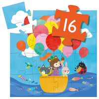 The Hot Air Balloon 16pc Silhouette Jigsaw Puzzle - Safari Ltd®