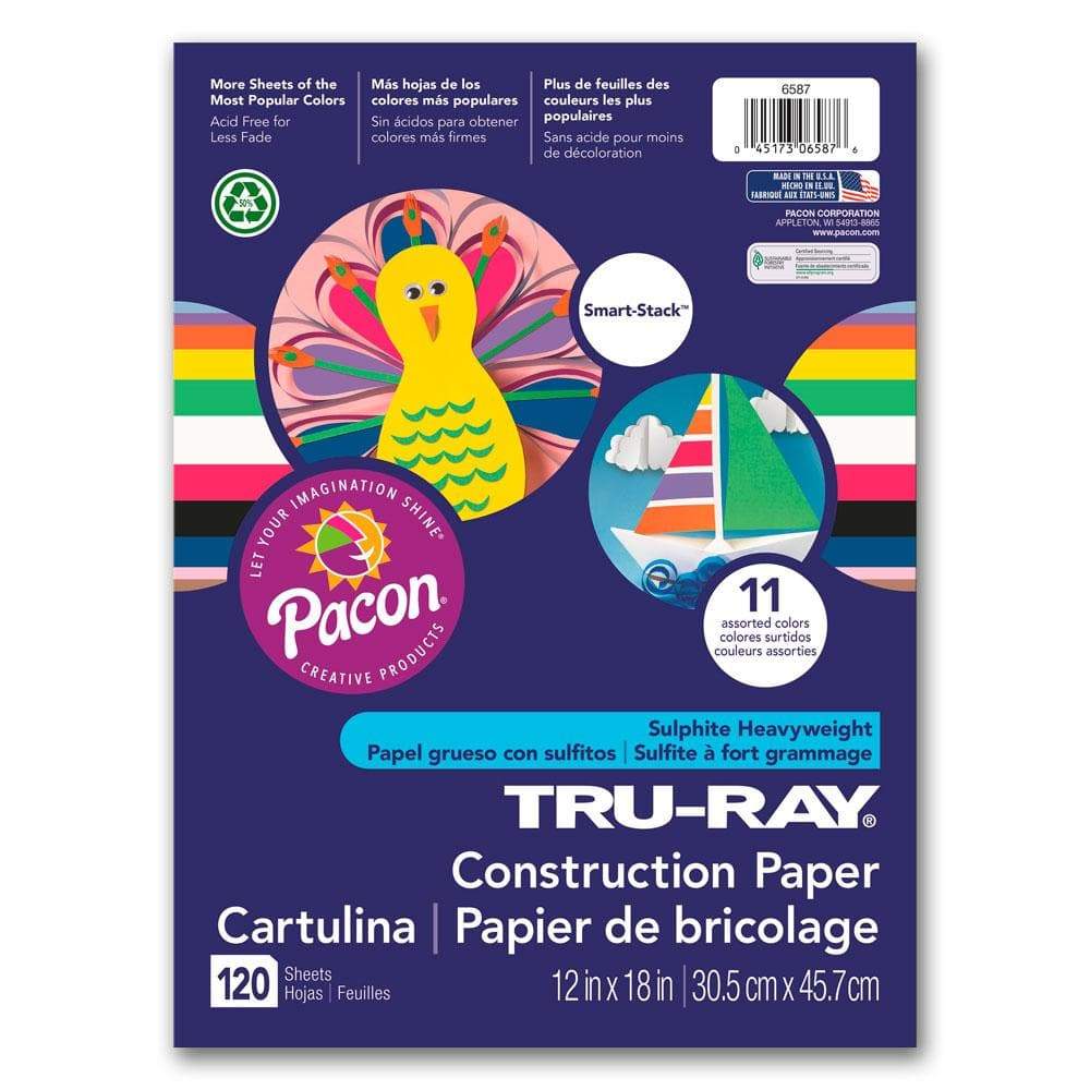 Tru-Ray® Construction Paper Smart-Stack™ - 120 Sheets - Safari Ltd®