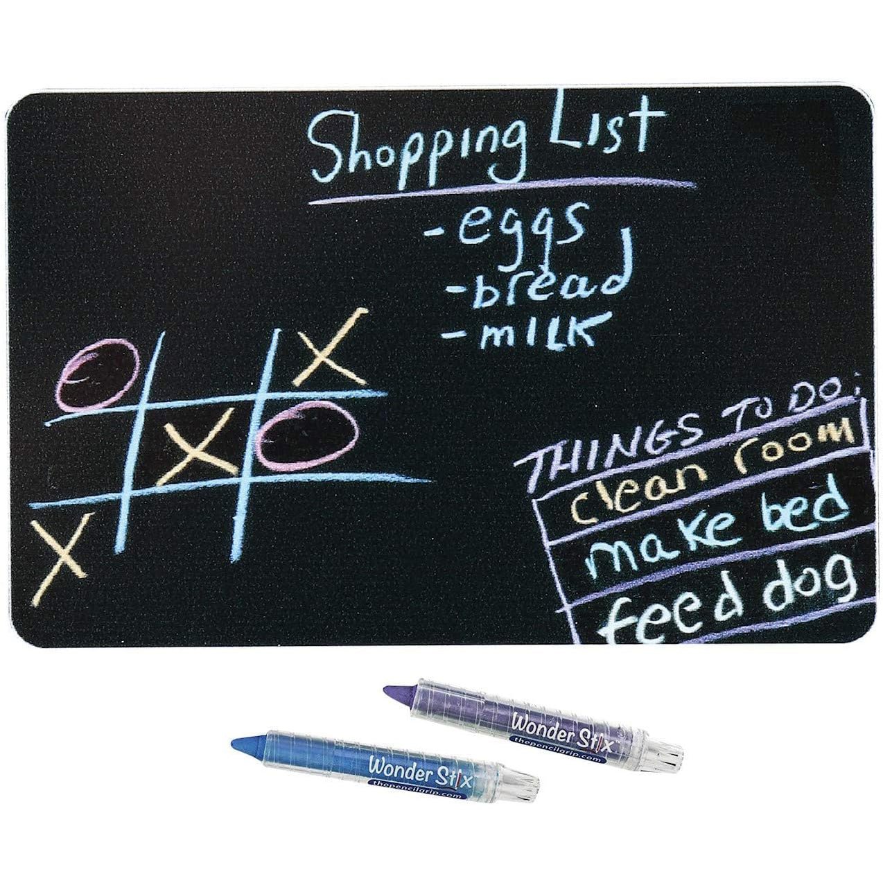 Wonder Stix Black Board Playmat Kit 12"x17" with 12 Wonder Stix - Safari Ltd®