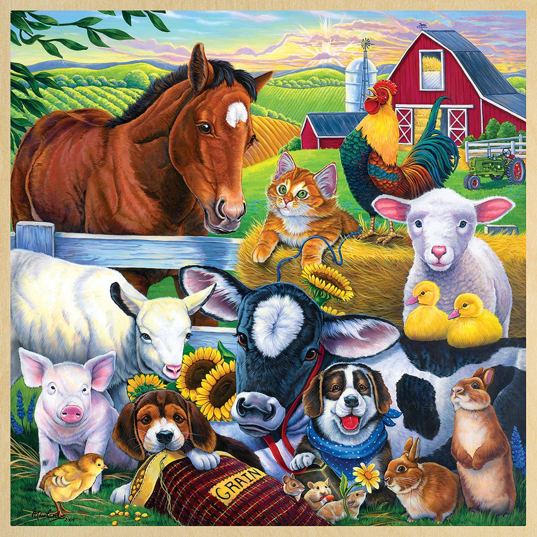 Wood Fun Facts - Farm Friends 48 pc Wood Puzzle - Safari Ltd®